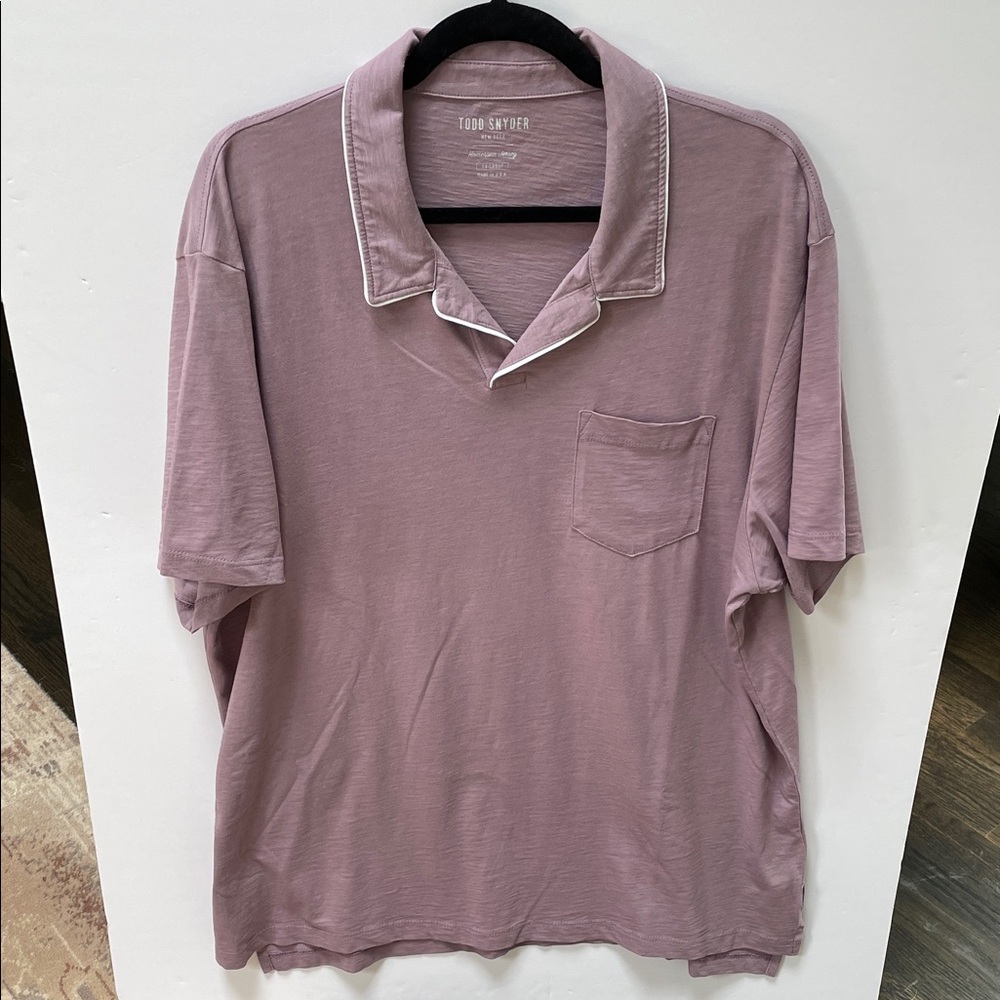 Todd Snyder Men's Soft Purple Polo Shirt